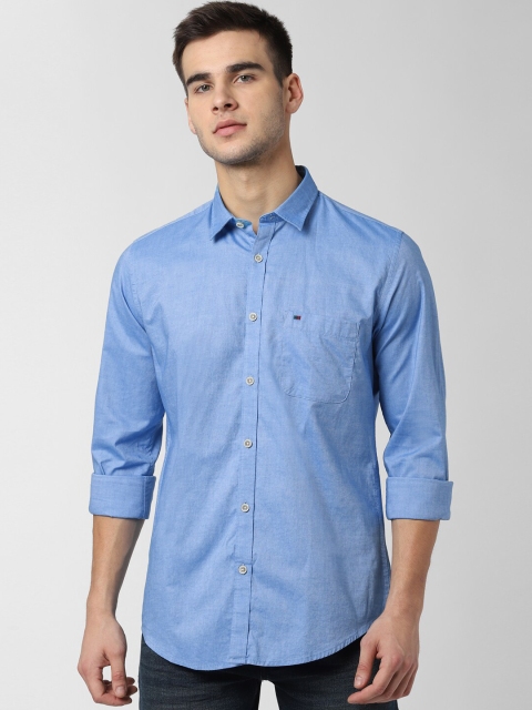 

Peter England Casuals Men Blue Slim Fit Solid Casual Shirt