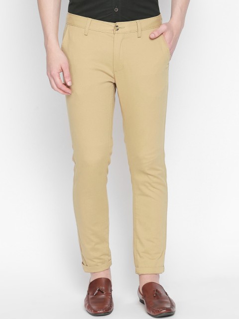 

Basics Men Khaki Tapered Fit Solid Regular Trousers
