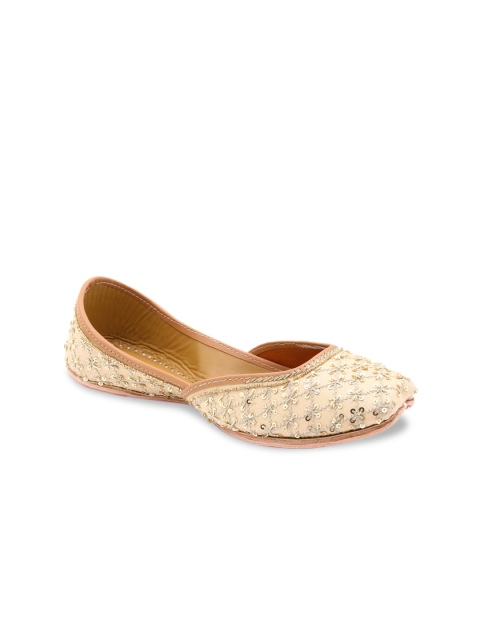 

HUE Women Beige Embellished Mojaris