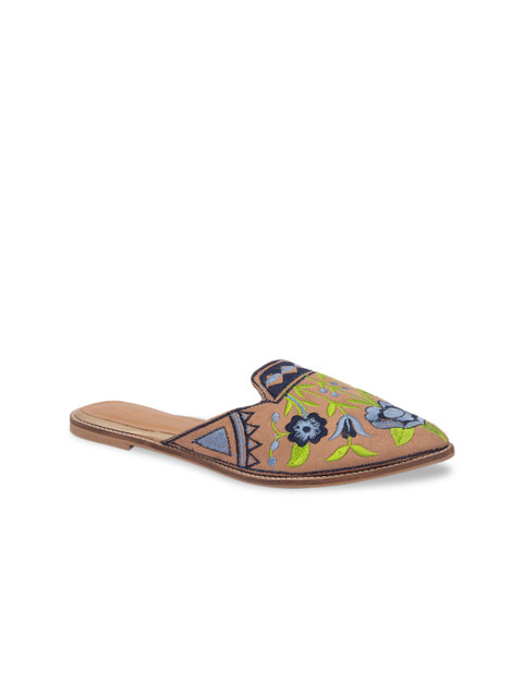 

Inc 5 Women Beige Embellished Mules