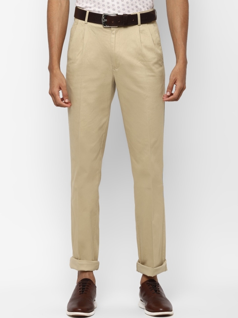 

Allen Solly Men Beige Regular Fit Self Design Regular Trousers