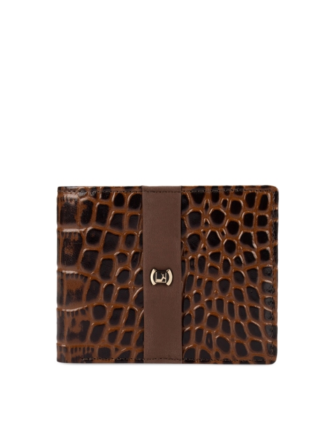 

Da Milano Men Brown & Black Textured Leather Two Fold Wallet
