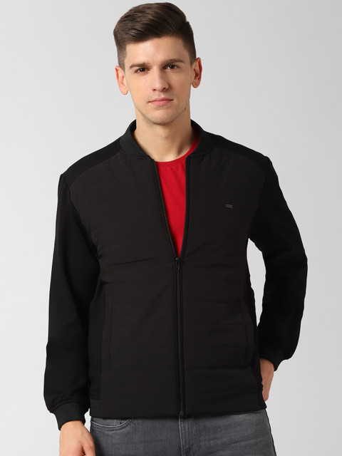 

Peter England Casuals Men Black Solid Sporty Jacket