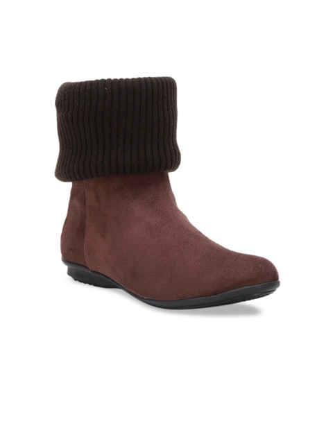 

Bruno Manetti Women Brown Suede Flat Boots