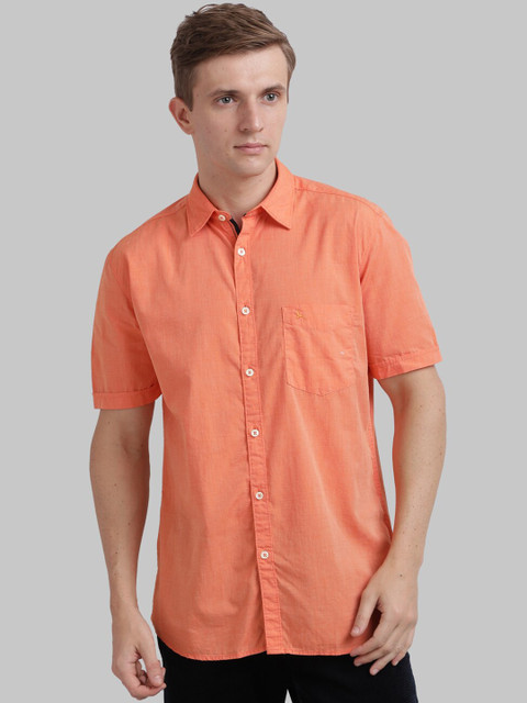 

Parx Men Orange Regular Fit Solid Casual Shirt