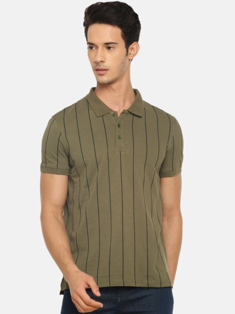 

Celio Men Olive Green Solid V-Neck T-shirt