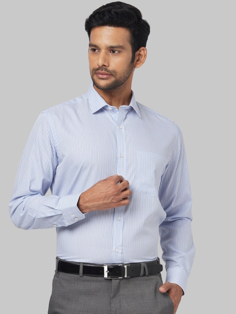 

Park Avenue Men Blue & White Regular Fit Striped Formal Shirt