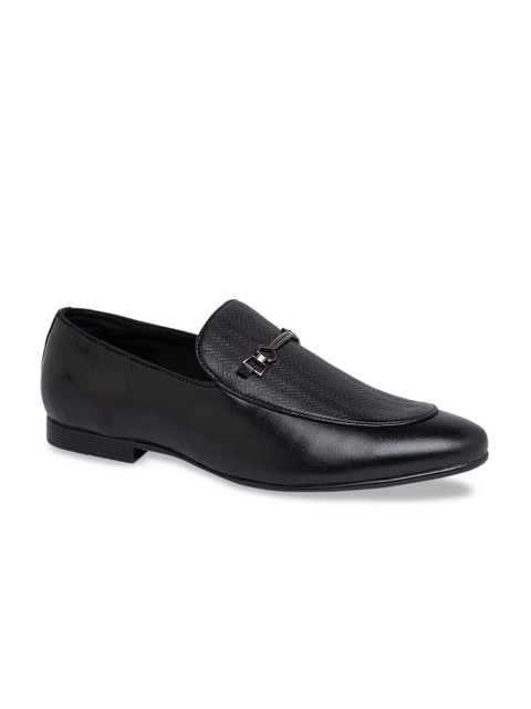 

Regal Men Black Solid Leather Formal Slip-Ons