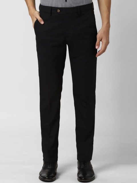 

Peter England Men Black Slim Fit Solid Formal Trousers