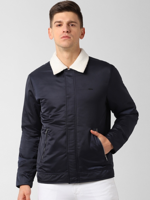 

Peter England Casuals Men Navy Blue Solid Tailored Jacket