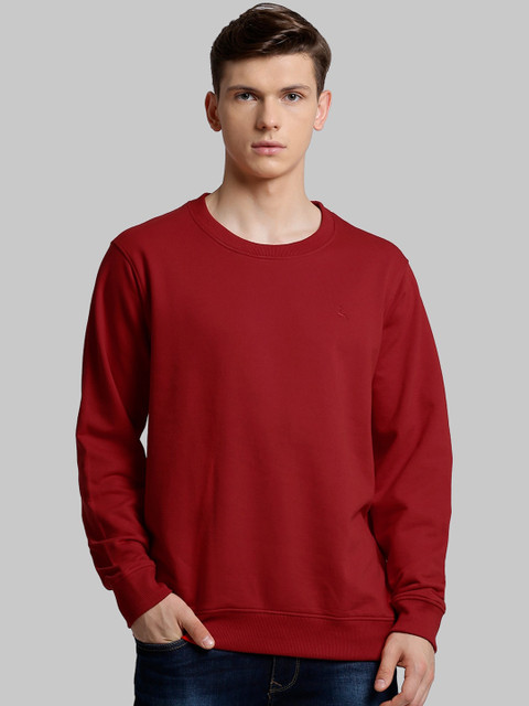 

Parx Men Red Solid Sweatshirt
