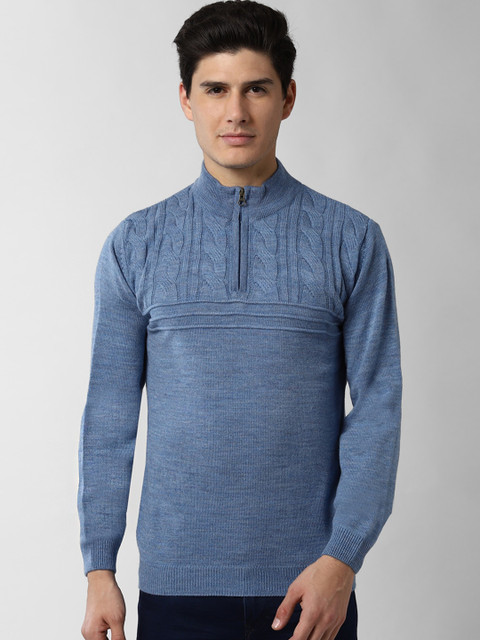 

Peter England Casuals Men Blue Solid Pullover Sweater