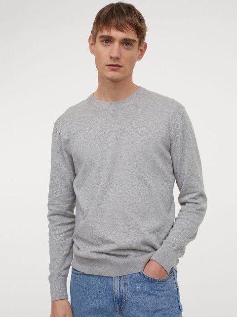 

H&M Men Grey Premium Cotton Jumper