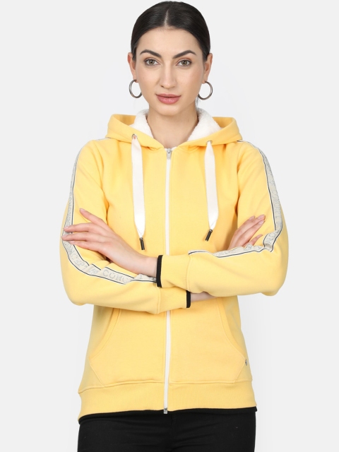 

Monte Carlo Women Yellow Solid Hooded Sweatshirt
