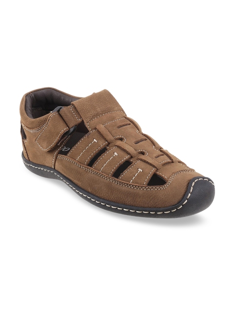 

Metro Men Olive-Green Leather Fisherman Sandals