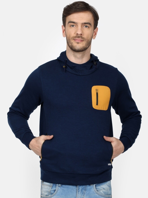 

Monte Carlo Men Navy Blue Solid Hooded Sweatshirt