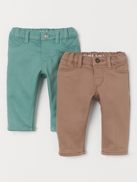 

H&M Boys 2-Pack Super Soft Trousers, Brown