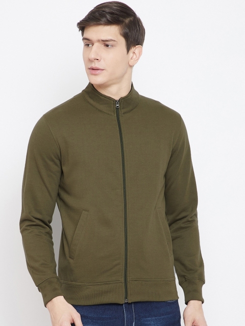 

Adobe Men Olive Green Solid Sweatshirt