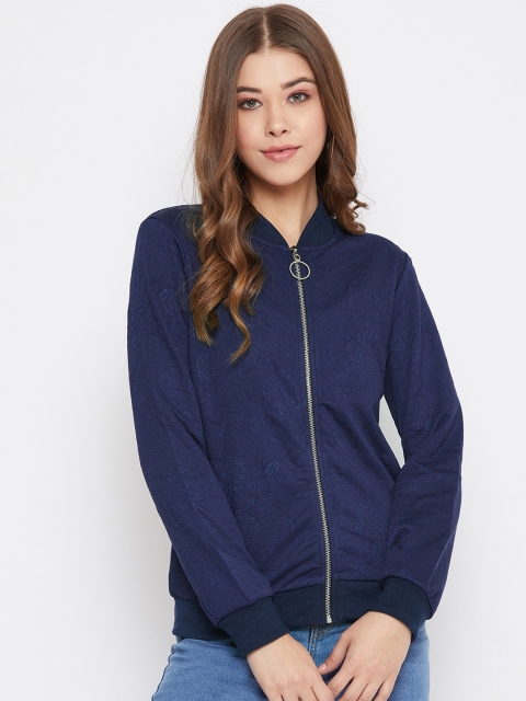 

Austin wood Women Navy Blue Solid Sweatshirt