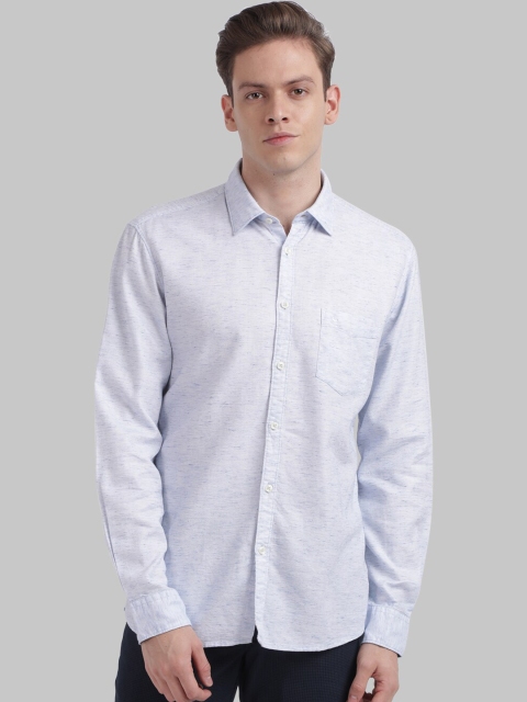 

Parx Men Blue Regular Fit Solid Casual Shirt