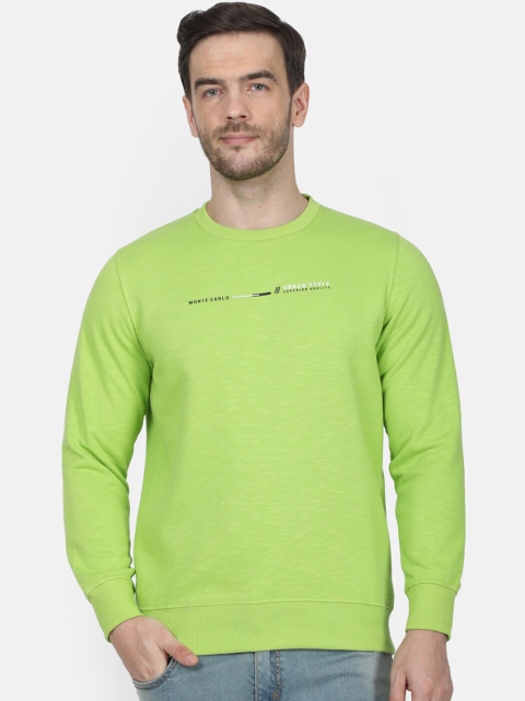 

Monte Carlo Men Green Solid Sweatshirt