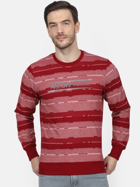 

Monte Carlo Men Red & Pink Striped Sweatshirt