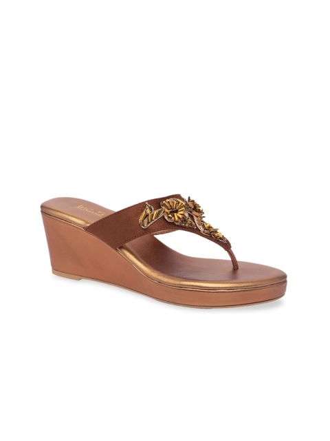 

Inc 5 Women Bronze-Toned Embellished Wedges