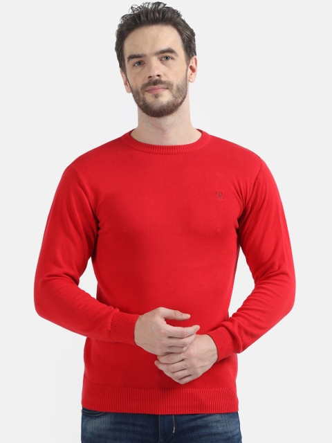 

Monte Carlo Men Red Solid Pullover Sweater