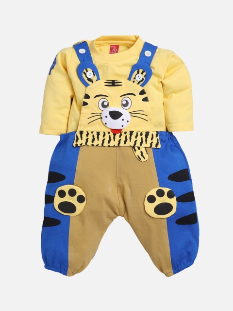 

Jaybee Infant Boys Blue & Yellow Appliqued Dungarees with T-shirt