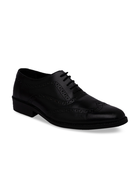 

Regal Men Black Solid Leather Formal Oxfords