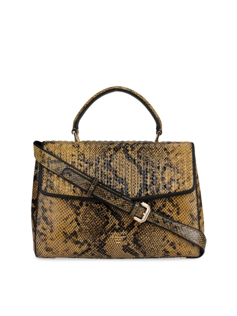 

Da Milano Mustard Brown & Black Printed Leather Satchel