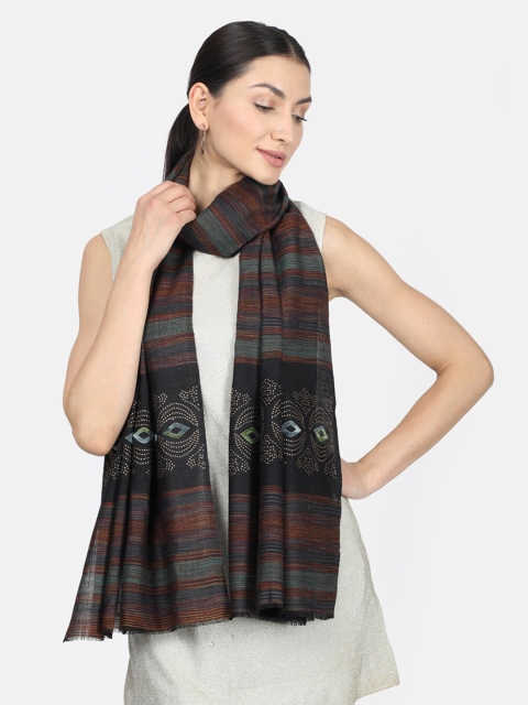 

Monte Carlo Women Black & Brown Striped Stole