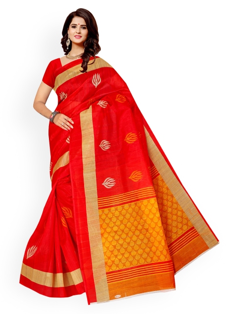 

KALINI Red & Gold-Toned Art Silk Woven Design Mysore Silk Saree
