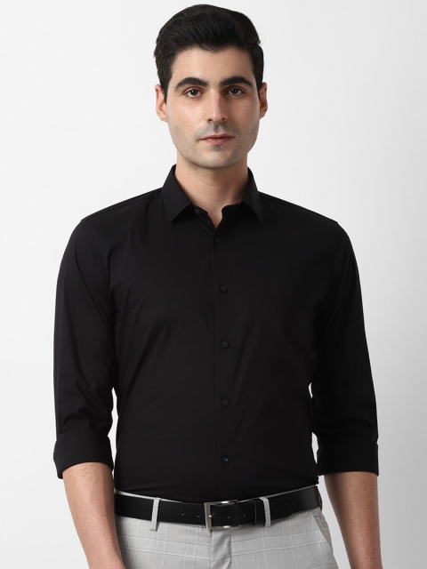 Louis Philippe Sport Men Black Slim Fit Solid Casual Shirt