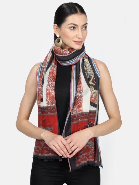 

Monte Carlo Women Black & Red Printed Stoles