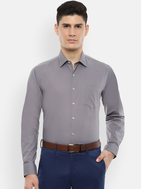 

Van Heusen Men Grey Slim Fit Solid Formal Shirt