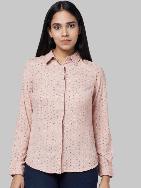 

Park Avenue Woman Women Brown Regular Fit Printed Casual Shirt