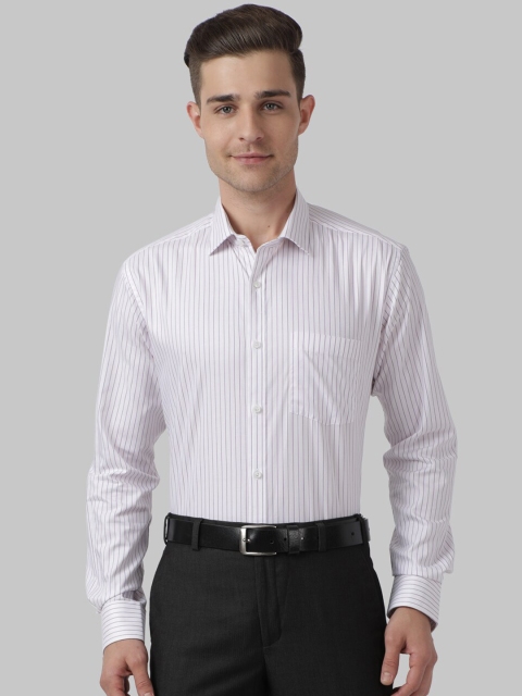 

Park Avenue Men Off-White & Grey Regular Fit Striped Formal Shirt