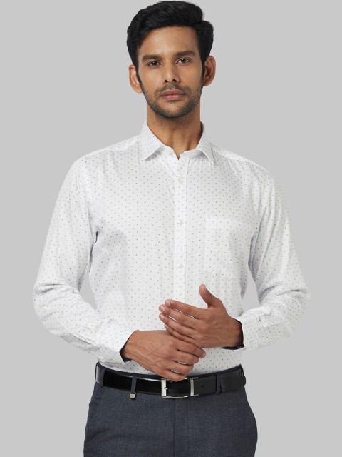 

Park Avenue Men White Regular Fit Printed Formal Shirt
