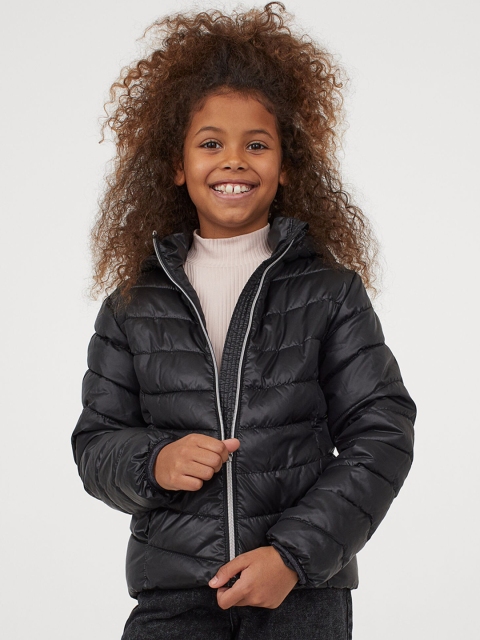 

H&M Girls Black Lightweight puffer Sustainable Jacket