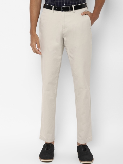 

Allen Solly Men Beige Slim Fit Solid Formal Trousers