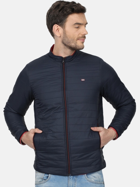 

Monte Carlo Men Navy Blue Solid Bomber Jacket