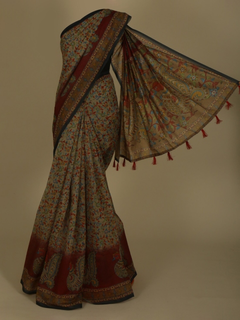 

Pothys Brown Printed Cotton Blend Saree