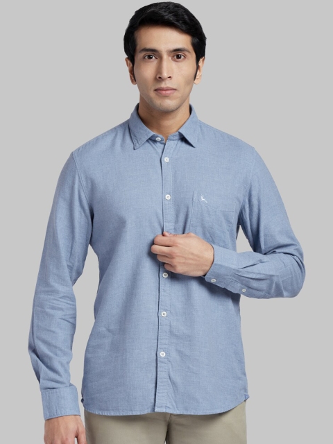 

Parx Men Blue Regular Fit Solid Casual Shirt