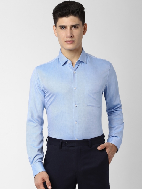 

Peter England Elite Men Blue Regular Fit Self Design Formal Shirt