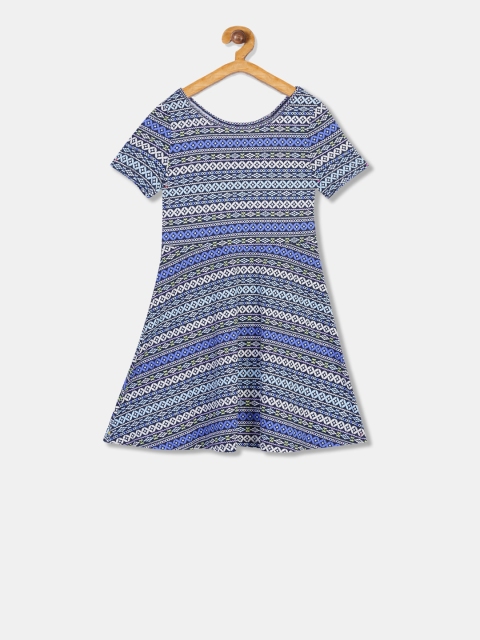 

The Childrens Place Girls Multicoloured Printed Fit and Flare Dress, Multi