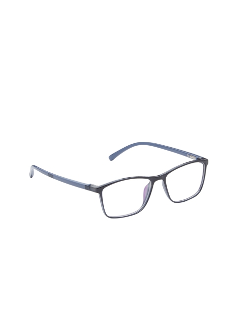 

VAST Unisex Black & Grey Antiglare Zero Power Acetate Rectangle Frames 7717