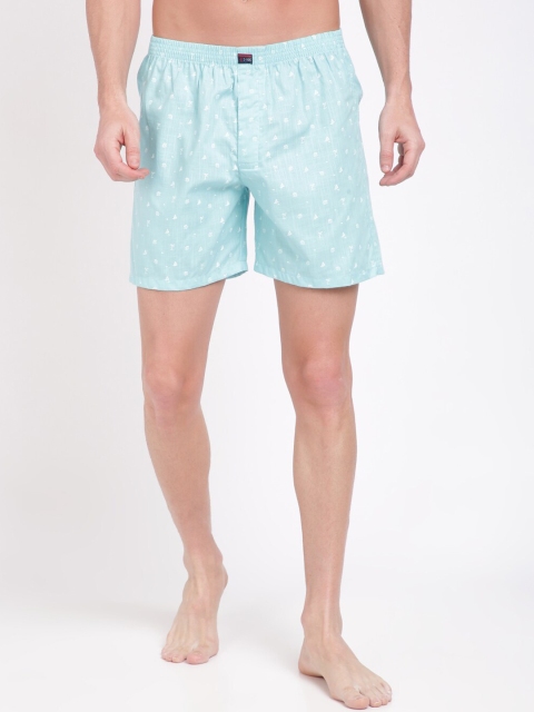 

IVOC Men Blue & White Printed Pure Cotton Boxers