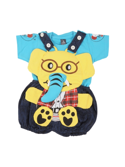 

Jaybee Infant Boys Blue & Yellow Printed T-shirt with Dungarees Set