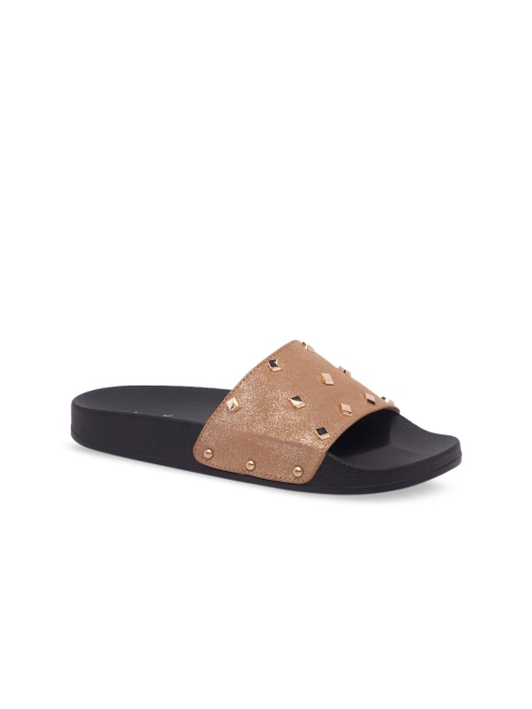 

Inc 5 Women Bronze-Toned Embellished Open Toe Flats
